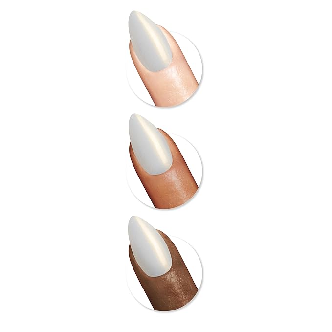 Sally Hansen Salon Effects Perfect Press-On Nails | Almond Shape | Easy to Apply, Non-Damaging | 30 Nails, Nail Glue, Adhesive Tabs, File | Only Have Ice For You