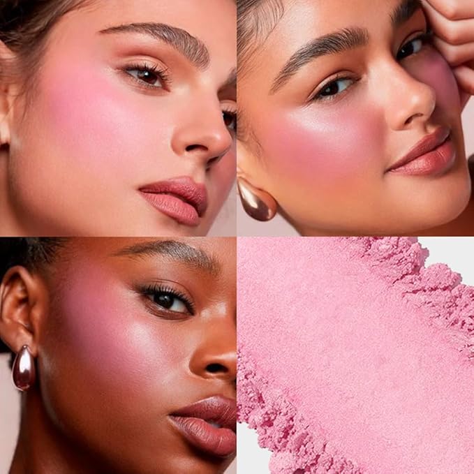 Single Lavender Pink Purple Matte Powder Blush Palette Face Makeup, Blush for Looks Younger Cheeks, Monochrome Cream Blushes Lightweight Long Lasting, Blush for Women All Skin Tones Paleta de