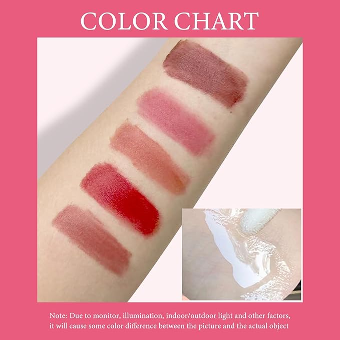 Makeup Set for Women, 7 Pcs Gift Box Set Include Matte Lipstick, Lip Balm and Necklace, Easy to Match with Different Makeups, Christmas，Valentine's Day Makeup Set Gift for Girls-04