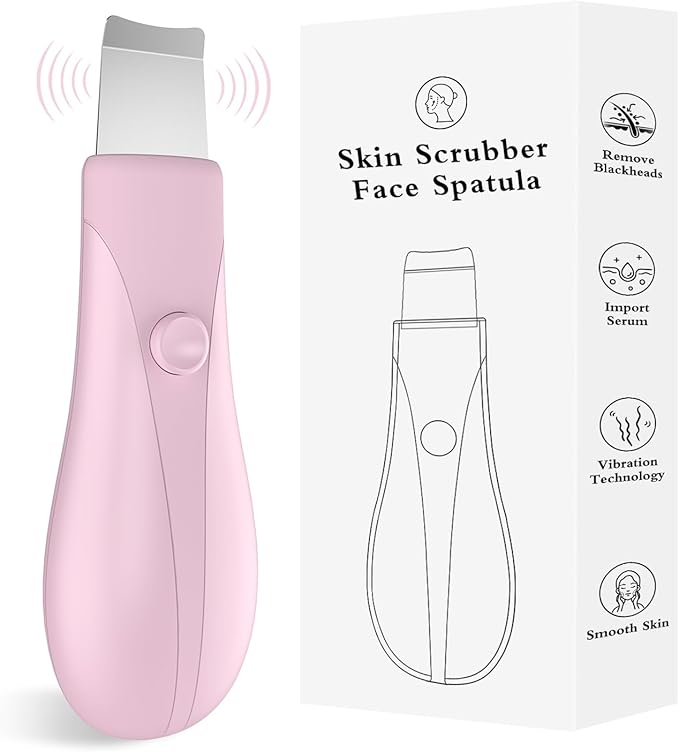 Skin Scrubber Face Spatula Skin Spatula Pore Cleaner Blackhead Remover Tools for Facial Deep Cleansing Skin Care Tool for Men and Women (Pink)