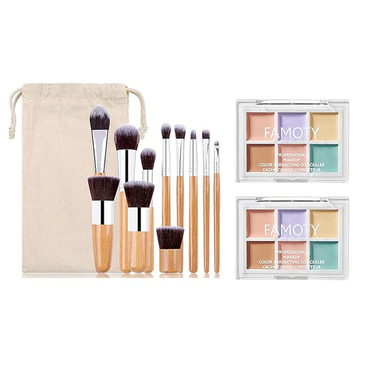 6 Colors Correcting Concealer Palette, with 11 Pcs Acne, Blemish