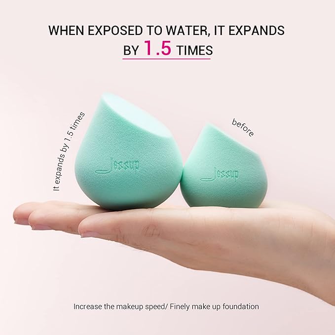 Jessup Makeup Sponge, Soft Latex-free Sponge for Foundation Liquid Creams 1 Pack (Shell Pink), SP002