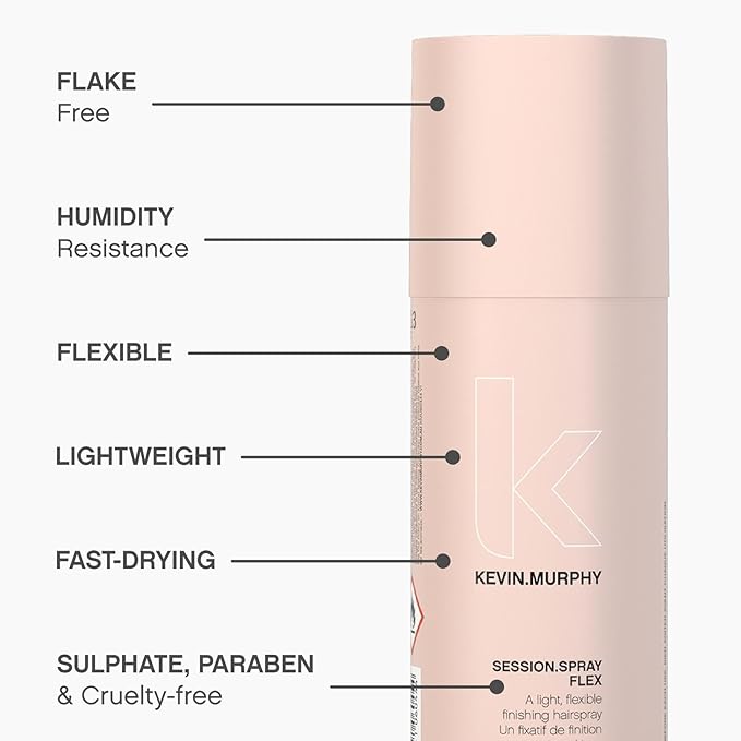 KEVIN.MURPHY SESSION.SPRAY FLEX - Flexible Finishing Hair Spray - For All Hair Types - Lightweight Hold - Humidity Resistant Hair Care - 337 mL / 11.4 fl oz