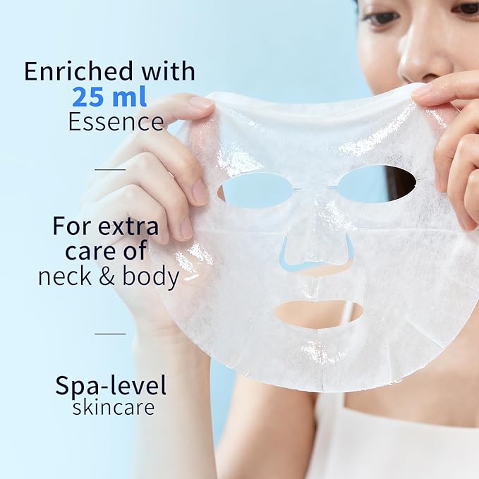 Brightening Hydrating Face Mask (10 PCS), Glowing & Moisturizing Sheet Mask with Niacinamide, Rosa Water and Arbutin, Rose Face Mask For All skin types, Added Fragrance Free