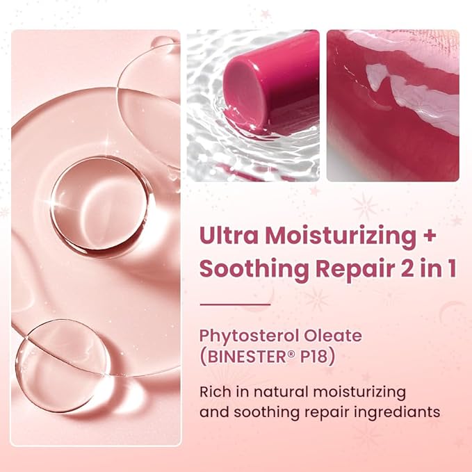 CATKIN Glossy Lip Balm Ultra Hydating Glow Lip Tinted Jelly Plumping Melting Balm Shea Butter Repair Soothing For Dry Lips 0.12 oz C07 AZALEA