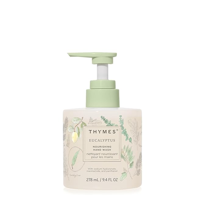 Thymes Nourishing Hand Wash - Liquid Hand Soap for Bathroom or Kitchen - Liquid Soap with Notes of Eucalyptus Oil, Lemon, Petitgrain, Bergamot, Lemongrass, & Lush Fir (Eucalyptus, 9.4 fl oz)