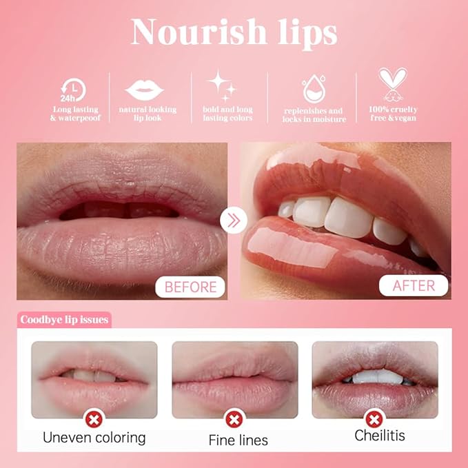 Nourishing Lip Oil, Deep Moisturizing Lip Balm Liquid, Non-Sticky High Shine Lip Gloss, Hydrating Lip Tint for Soft, Smooth, Healthy-Looking Lips, Lightweight Glossy Lip Care for Daily Use-4#