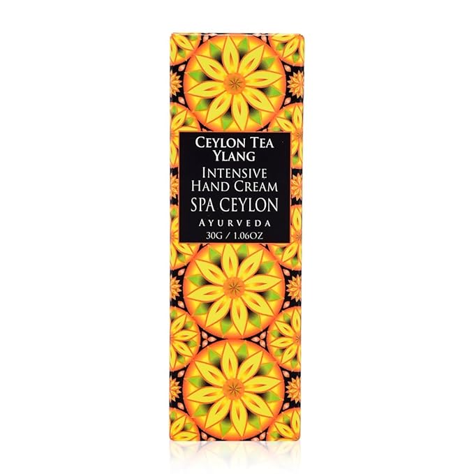 SPA CEYLON CEYLON TEA YLANG Intensive Hand Cream | Travel Size Natural Hand Moisturizer | Mango, Tea, and Coconut Hand Cream | Hydrating and Vegan | 30g
