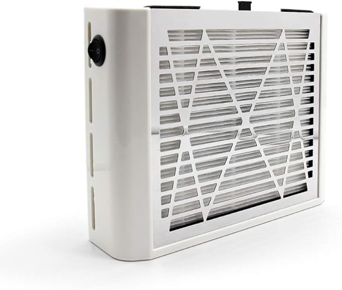 AONOLOVO Nail Dust Collector, Powerful Nail Vacuum Dust Collector Nail Tech Extractor Fan Manicure Tool for Acrylic Nails Removal, White