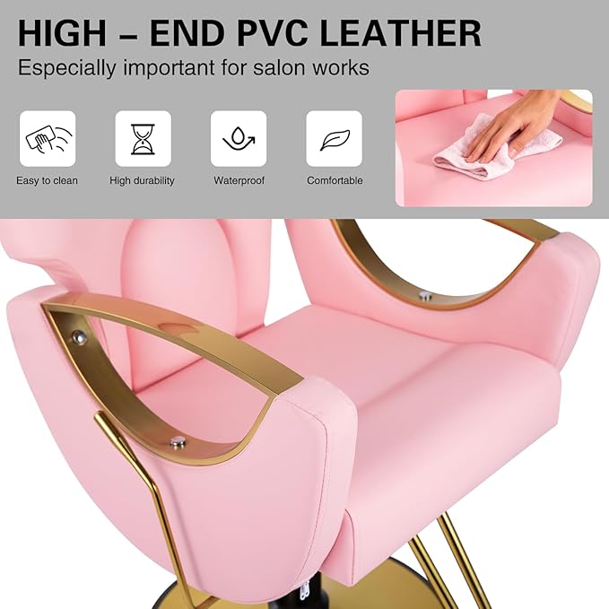 Barber Chair Salon Chair 360 Degrees Rolling Swivel Barber Chairs Hydraulic Hair Chair Capacity Up to 330 Lbs All Purpose Beauty Spa Equipment