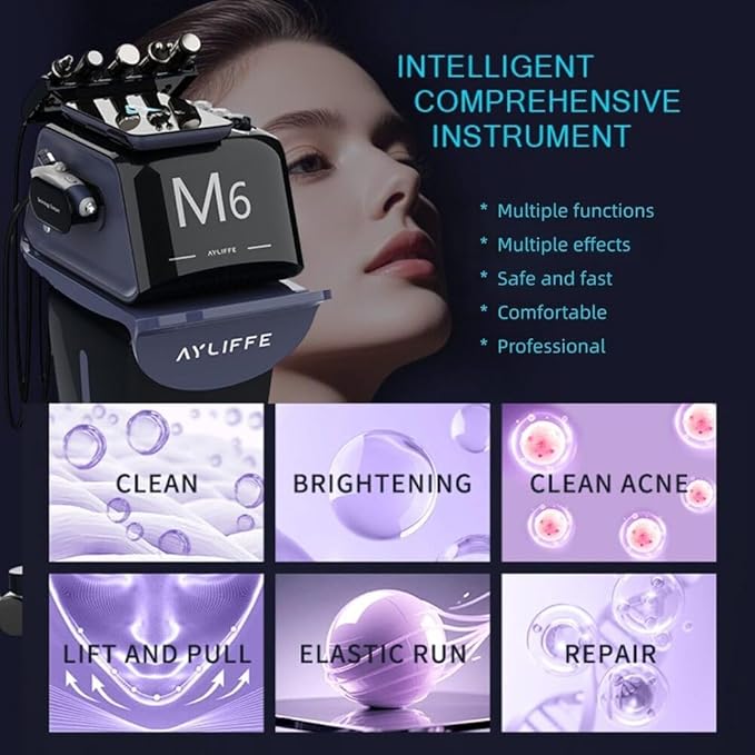M6 Multi-Effect Beauty Instrument, Body Skin Care Tool for Cleansing, Lifting, Brightening, Moisturizing, Acne & Repair, Women and Men