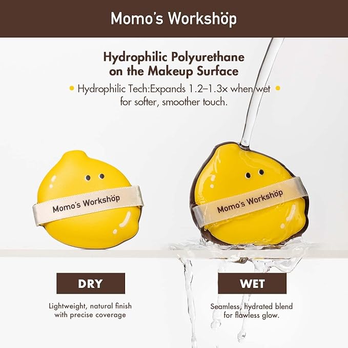 Lemon Makeup Sponge Set,Cosmetic Foundation Sponges, Dual-Textured for Wet/Dry Use, Pointed Tip for Detail Work, Halloween Makeup Sponge for Face,2pcs L+S Size Beauty Puff & Storage Case