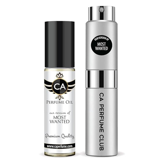 CA Perfume Duo Impression of Most Wanted For Women And Men Perfume Layering Set Long Lasting Travel Size EDP + Body Oil Roll-On Bottle 0.27 Fl Oz+0.33 Fl Oz