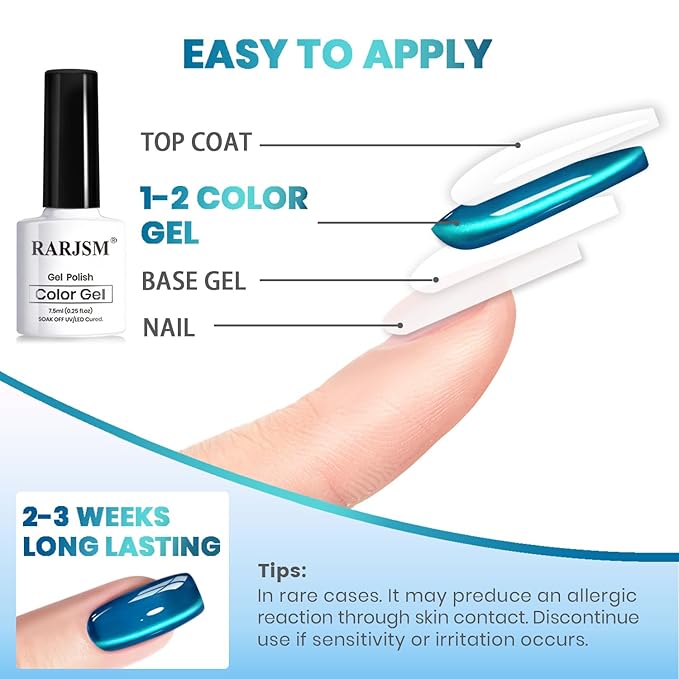 RARJSM Aurora Ceramics Glitter Glass Cat Eye Gel Nail Polish Set 6Pcs Pink Purple Brown Blue Green Shimmer Smoothie Cateye Colorful Galaxy Effect with Magnetic Stick UV LED Curing Require Home Salon