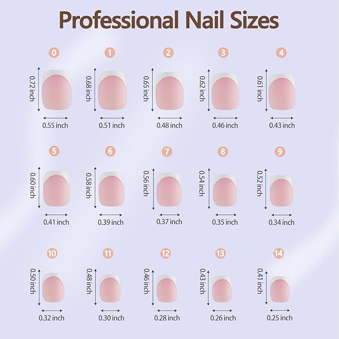 Misssix French Gel Nail Tips, 150Pcs French Tip Press on Nails Short Square Pink, No Need to File 3 in 1 Tips Pre-lasting, Gel Fake Nails for Nail Art DIY 15 Sizes