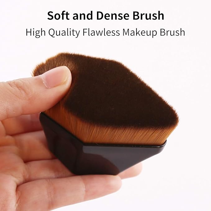 Foundation Brush, Daubigny Iron Type Makeup Brush for Face Blush Liquid Powder Foundation Brush for Blending Liquid, Cream or Flawless Powder Cosmetics with Protective Case (Black)