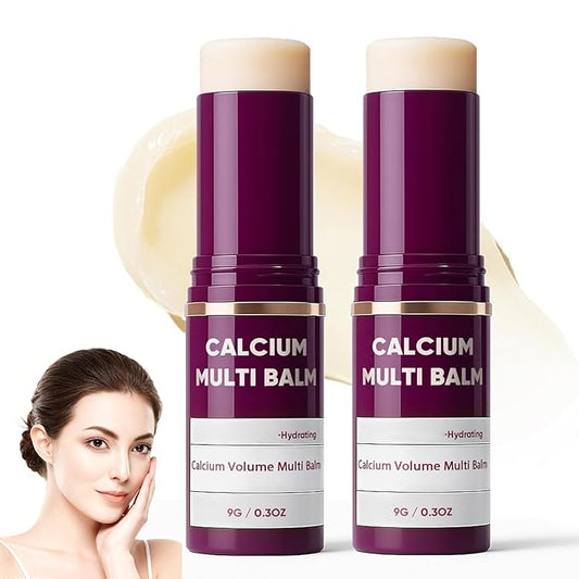 Calcium Multi Balm Stick, Calcium Volume Multi Balm, Moisturizer Stick, Korean Skin Care, Under Eye Cream for Dark Circles & Wrinkles, Hydrating, Firming Skin, Suitable for Eyes, Neck, Face (2)