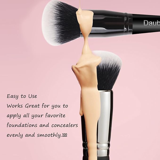 Makeup Brushes Daubigny Dualended Foundation Brush Concealer Brush Perfect for Any Look Premium Luxe Hair Rounded Taperd Flawless Brush Ideal for Liquid, Cream, Powder,Blending,