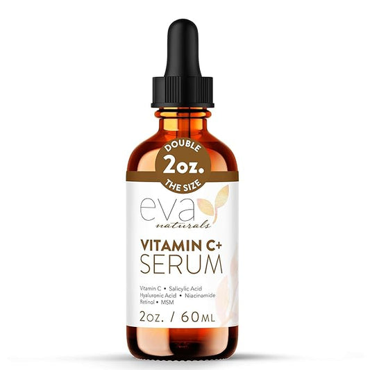 Vitamin C Serum for Face with Retinol & Salicylic Acid – Skin Clearing Acne Spot Treatment with Niacinamide, Hyaluronic Acid, MSM – Anti-Aging Facial Serum for Dark Spots and Blemishes