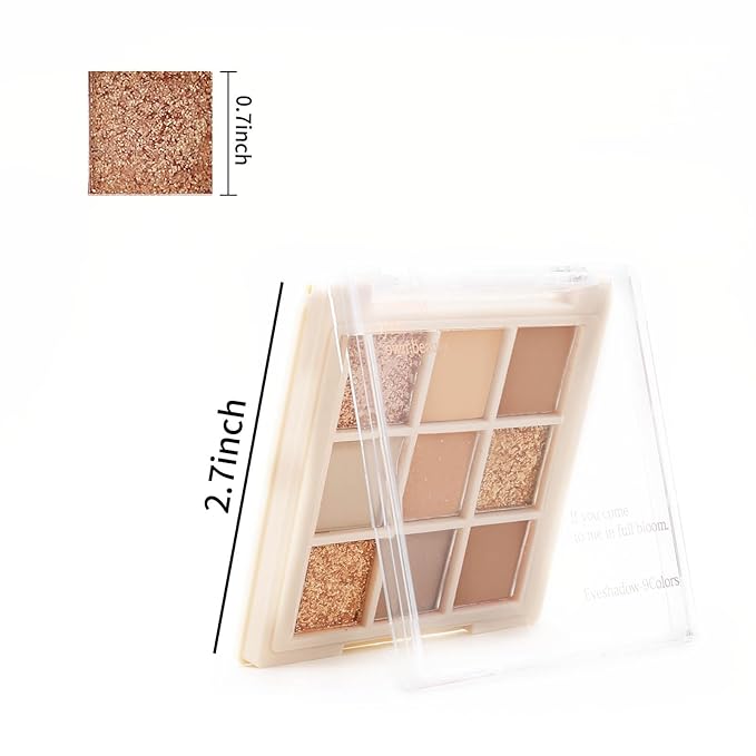 Boobeen Nude Eyeshadow Palette - Matte and Shimmer Makeup, Highly Pigmented Creamy Eye Shadow Powder, Create a Neutral Eye Look, Long Wearing