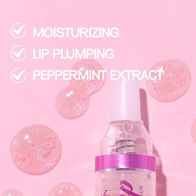 Erinde Lip Plumper Gloss, Natural Spicy Lip Plumping Booster Lip Plumping Oil, Ultra-Hydrating & Nourishing Plump Lip Plumper, Glossy Finish Fuller Lip Plumping Lip Gloss for Women Girls, 06#