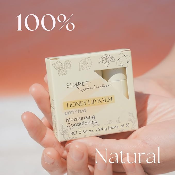 Natural Honey Lip Balm - 100%-grassfed oz)