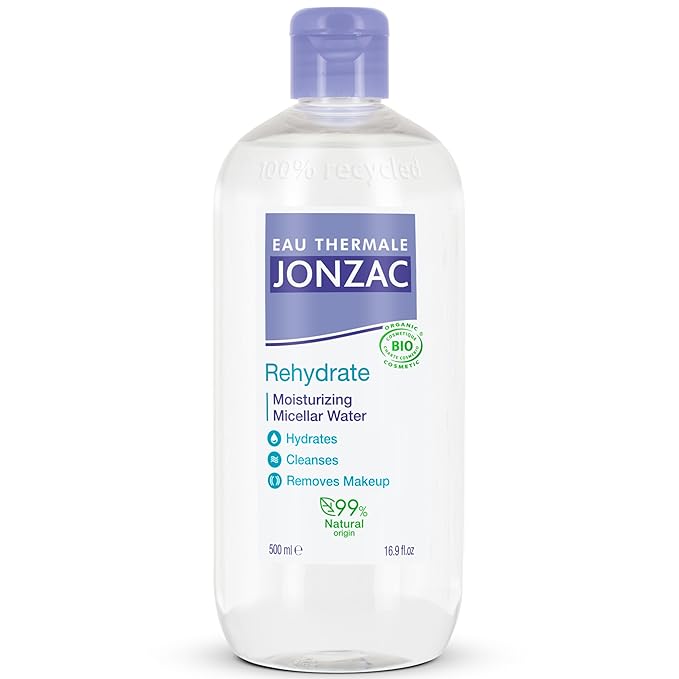 Eau Thermale Jonzac 99% Organic Micellar Water - Natural Eye & Face Makeup Remover - Hydrating With Thermal Spring Water - For Sensitive Skin - Non-Toxic - Agua Micelar Orgánica - 16.9 Fl Oz