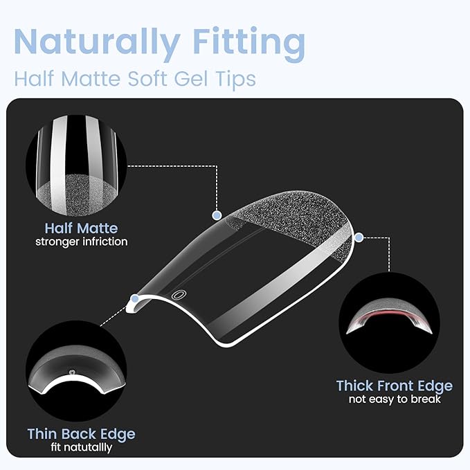 Short Square Nail Tips: 504PCS Acrylic Pre-shaped Soft Gel Square Nail Tips, 12 Sizes Full Cover Fake Press on Nails for Beginner Professional DIY Nail Salon