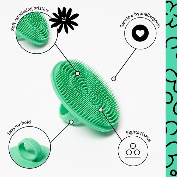 Boie USA Face Scrubber - Handheld Facial Tool, Deep Cleansing Exfoliating Facial Brush. Fights Acne with Gentle, Silicone-Like Bristles, Long Lasting, & Hypoallergenic (Mint)