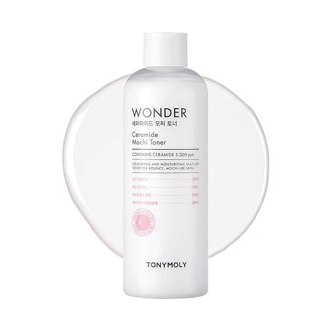 TONYMOLY Wonder Ceramide Mochi Toner – Hydrating & Strengthening Dewy Glass Skin Toner for Healthy Moisturized Skin, Large 16.9 oz Korean Skincare