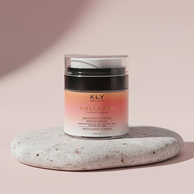 KLY Beauty 7-in-1 Beauty Facial Massager for Face and Neck – Thermal & Vibrating Facial Tool for Wrinkle Reduction, Skin Firming, Skin Lifting and Skin toning| With Retinol Collagen Creme