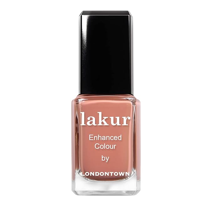 LONDONTOWN lakur Nail Polish - Chip-Resistant, Non-Toxic, Conditions & Hydrates Nails | Glossy Tawny Brown, Pecan Pie, .40 fl oz