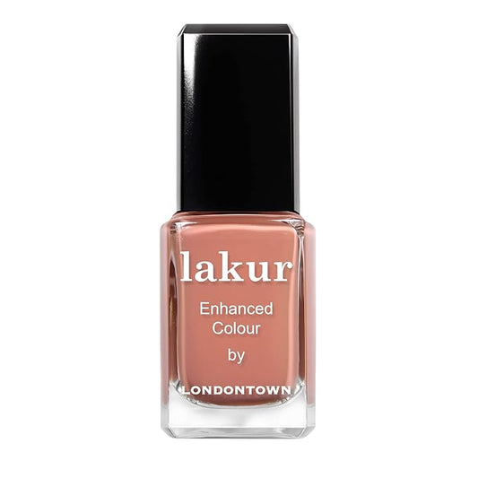 LONDONTOWN lakur Nail Polish - Chip-Resistant, Non-Toxic, Conditions & Hydrates Nails | Glossy Tawny Brown, Pecan Pie, .40 fl oz