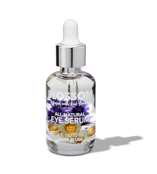 Blossom All Natural Organic Cruelty Free Moisturizing Eye Serum with Essential Oils, Infused with Real Flowers, Made in USA, 0.5 fl. oz., Fall Medley