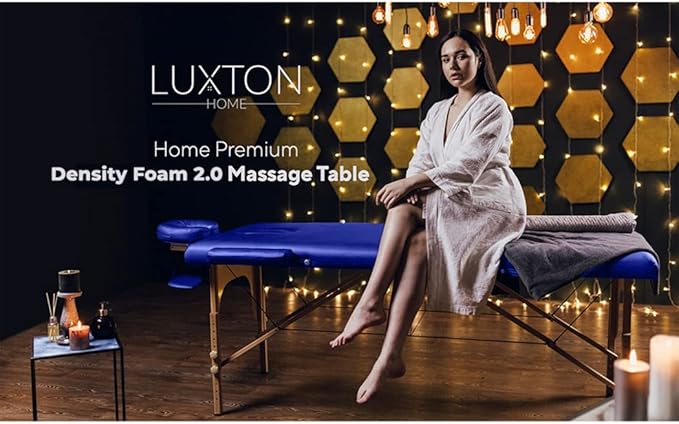 Luxton Home Premium Foam Massage Table Portable Foldable Massage Bed Height Adjustable, 72 Inches Long 27 Inches Wide Home Salon Spa Bed Tattoo Table with Accessories & Carrying Case, Easy Set Up