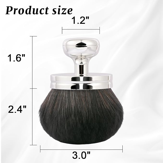 UNIMEIX 3 Inch Sunscreen Applicator with Drawstring Bag, Self Tanner Brush Body Makeup Brush Kabuki Spray Tan Blending Beauty Brush for Body Coverage Perfector (Sliver)