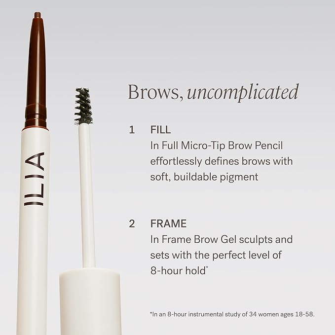 ILIA - In Full Micro-Tip Brow Pencil | Non-Toxic, Vegan, Cruelty-Free, Clean Makeup (Dark Brown)