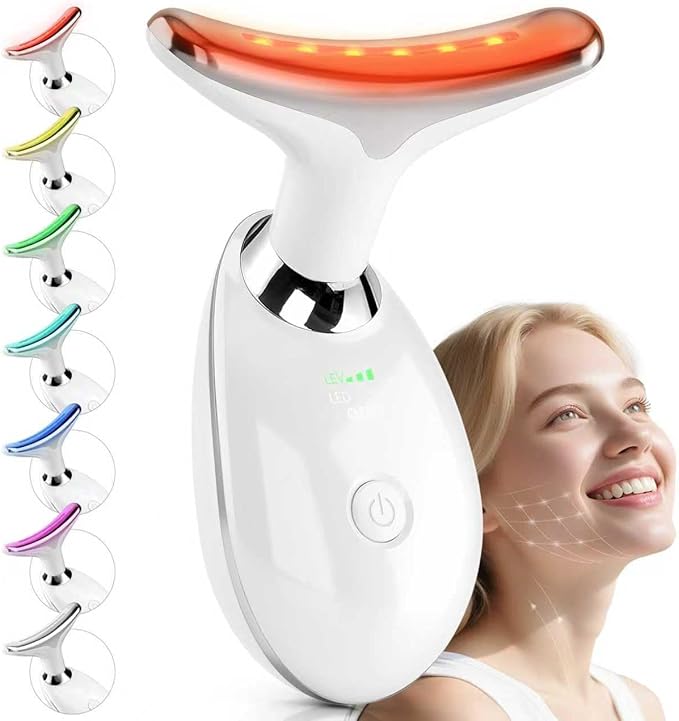 7 Color Face Massager Tool, Multifunctional Neck Facial Massager, Portable Face culpting Wand for Skin Care