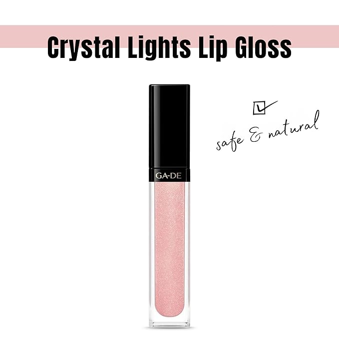 GA-DE Crystal Lights Lip Gloss, 823 - Enriched with Light-Reflecting Crystal Pearls - Smooth Silky, Rich Color - Moisturizes and Adds Shine - 0.2 oz