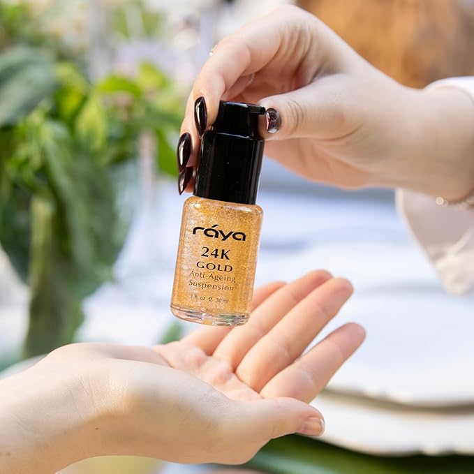 RAYA 24K Gold Anti-Aging Suspension (510) | Anti-Aging Facial Treatment Serum for All Skin Types | Made with Pure 24 Karat Gold | Softens and Helps Reduce Fine Lines and Wrinkles