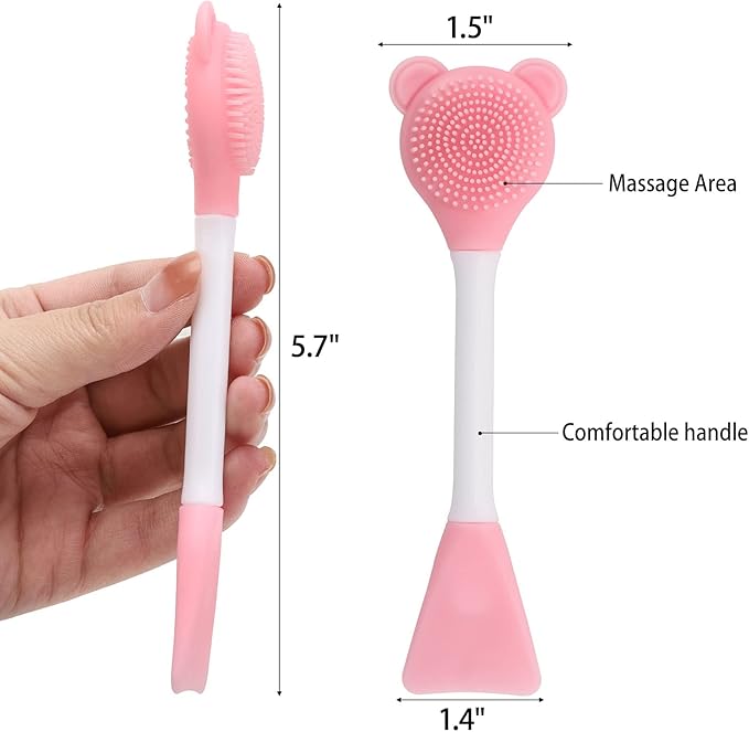 Tbestmax Manual Facial Brush Skin Cleansing Cleaner, Silicone Facial Scrubber, 2-in-1 Skin Care Face Wash for Deep Pore Exfoliation Massaging 10 Pcs