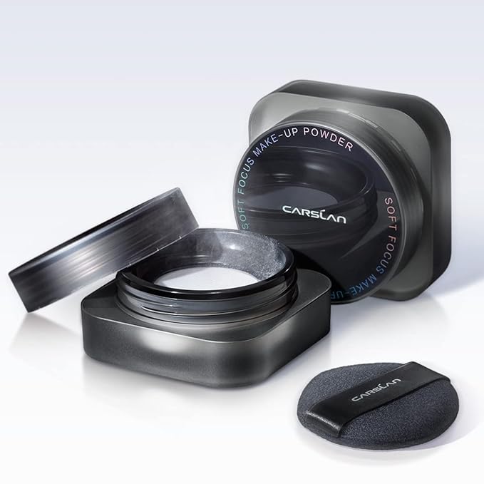 CARSLAN Soft Focus Loose Setting Powder, Waterproof, Matte, Oil Control, Shine Free, Talc-Free Face Powder Makeup, 24H Longwear Finishing Powder, 01 Translucent （Sample）