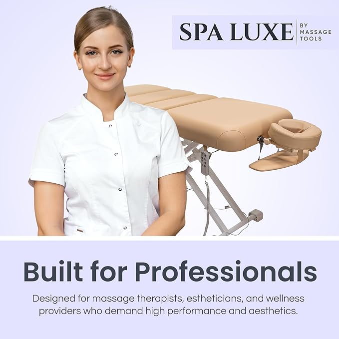 Electric Massage, Spa, and Treatment Table with Salon Top - Adjustable Height, Backrest, and Knee Section, Foot Control, ADA Compliant Treatment Table for Professionals
