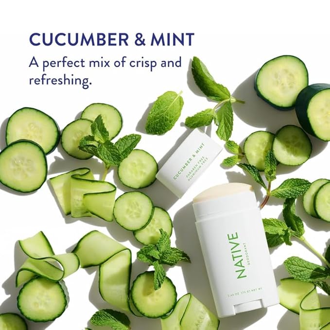 Native Deodorant Contains Naturally Derived Ingredients, 72 Hour Odor Control | Deodorant for Women and Men, Aluminum Free with Baking Soda, Coconut Oil and Shea Butter | Cucumber & Mint