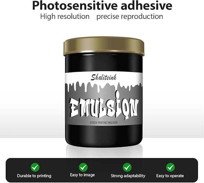 SHALITEINK® Screen Printing Emulsion Premium Pre-Sensitized Photo Emulsion For Silk Screen Printing,Screen Printing Ink Applications,Screen Printing Kit,Screen Printing Supplies(32oz)