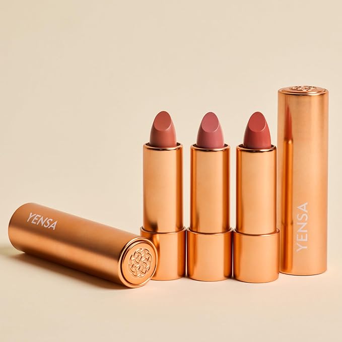 YENSA Vibrant Silk Hydrating Lip Stick - Long Lasting Lipstick with Hyaluronic Acid, Vitamin E & Super Oils - High Pigment Color & Semi Glossy Finish - Moisturizing Formula - Free Spirit (0.12 oz)