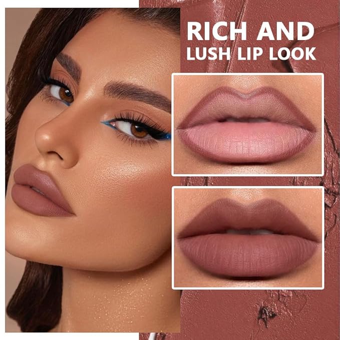 6-Color Velvet Matte Lipstick Pencils Pack for Lips Makeup, Ultra Smooth Creamy Hydrating, Long-Lasting High lmpact Color Soft Finish, Moisturized Lips (6Pcs Matte Lip pencils Set-B, Pack of 1)