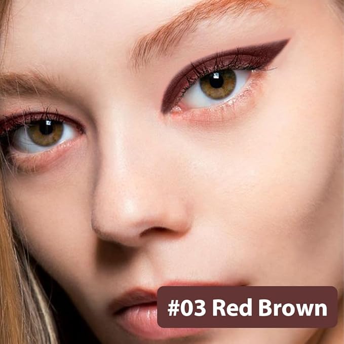 Kaely Red Brown Gel Eyeliner Pencil, Smooth Eye Liner Waterproof Smudge Proof, Built in Sharpener, Long Lasting Eye Makeup, Vegan & Cruelty-Free, 03
