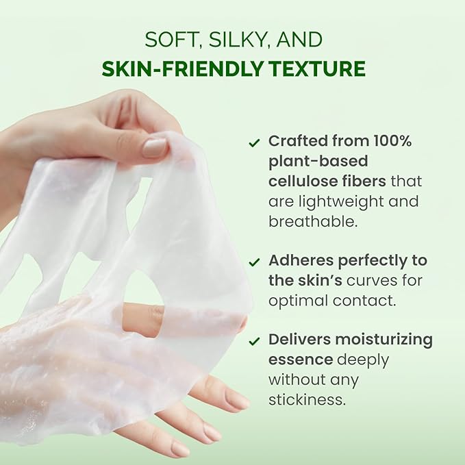 PLANTIFIQUE Superfood Facial Sheet Mask Variety Box 5 Pack – Face Mask Set with Coconut, Aloe, Vitamin C, Centella & Collagen – Hydrating & Refreshing – For All Skin Types