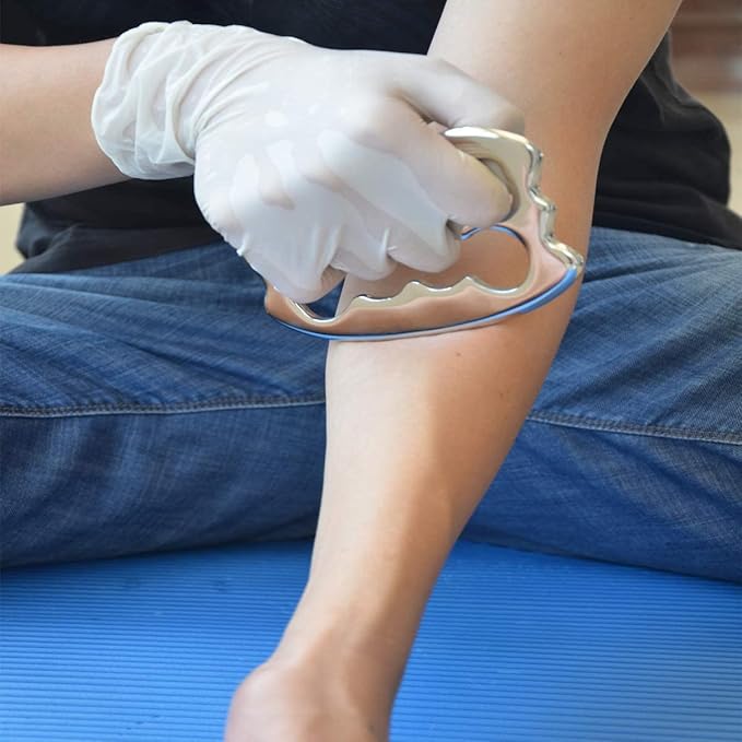 Gua sha Tool gua sha Stainless Steel iastm Tool Gussha Massage Tool Muscle Scraping Tool for Soft Tissue Therapy and Reduce Arms,Back, Legs, Neck Muscle Pain(J)…